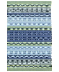 Dash and Albert Rugs by Annie Selke Fiesta Stripe Indoor/Outdoor DA662 2'6''x8' Runner Area Rug