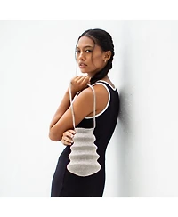 Brunna.co Shell Handwoven Wire Bag In Silver