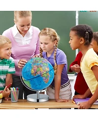 3-in-1 Illuminated World Globe with Stand and 88 Constellations