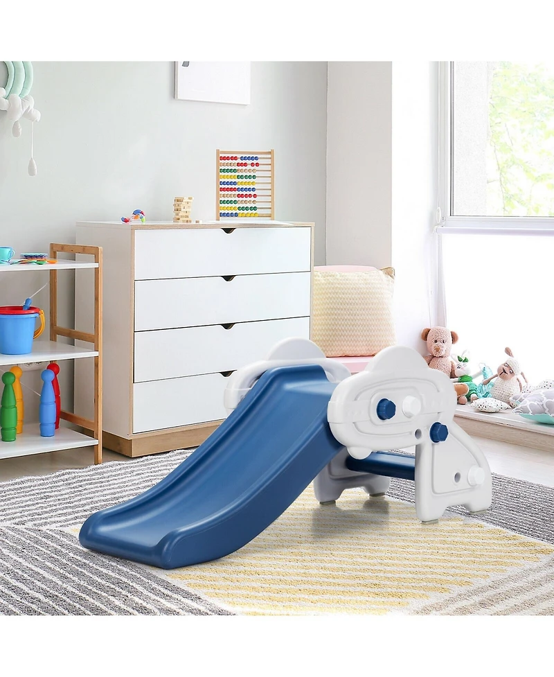Kids Slide, Freestanding Baby Mini Play Climber Slide Set Hdpe/Anti-Slip Foot Pads/Non-Slip Widened Pedals for Indoor Outdoors Use (Blue)