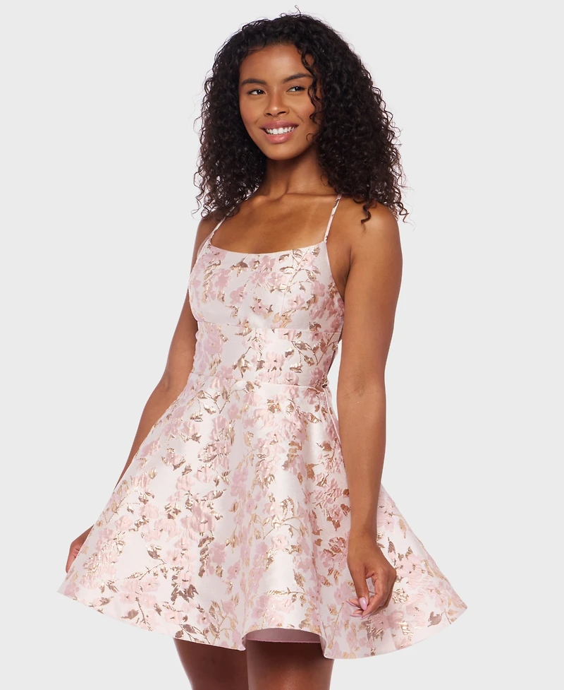 B Darlin Juniors' Lace-Up A-Line Dress