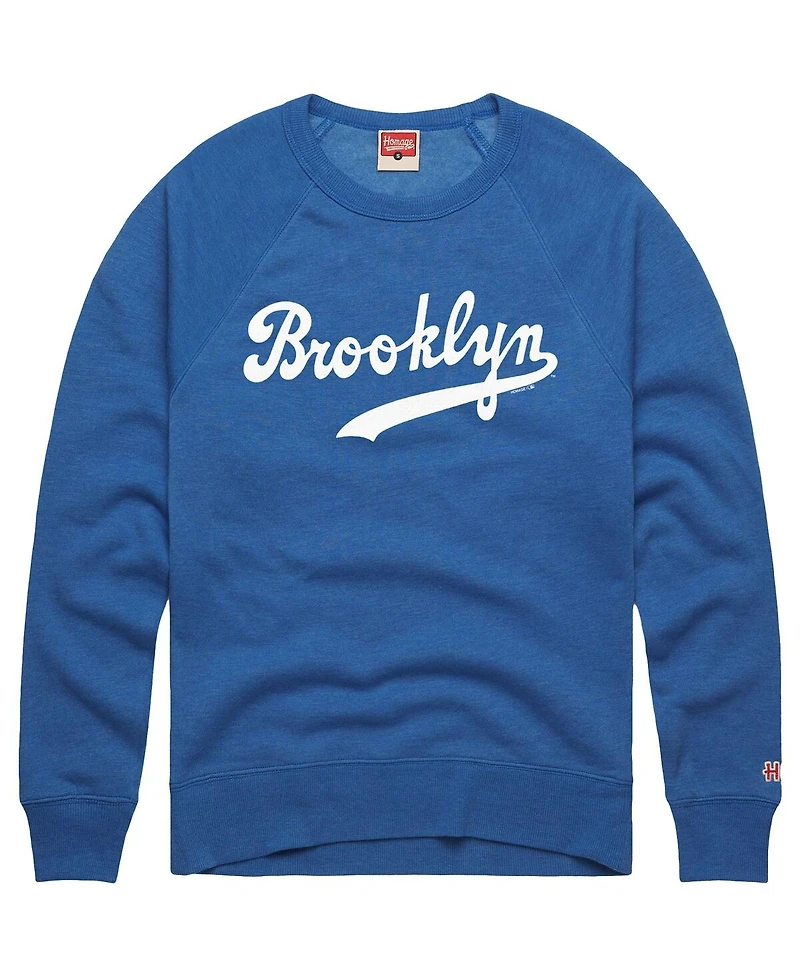 Homage Men's Royal Brooklyn Dodgers Retro Tri-Blend Pullover Sweatshirt