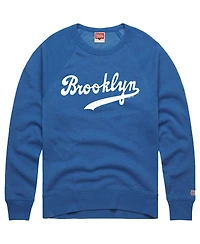 Homage Men's Royal Brooklyn Dodgers Retro Tri-Blend Pullover Sweatshirt