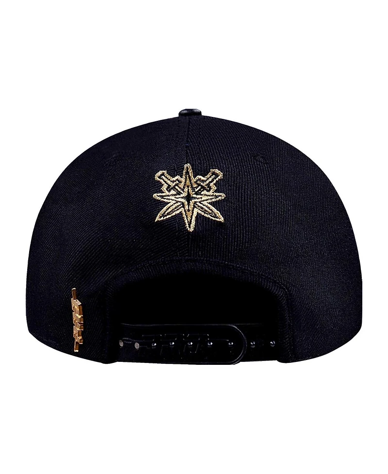 Pro Standard Men's Black Vegas Golden Knights Metallic Logo Pinch Front Adjustable Hat