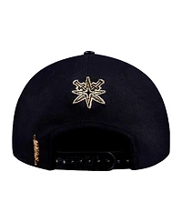 Pro Standard Men's Black Vegas Golden Knights Metallic Logo Pinch Front Adjustable Hat