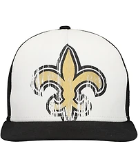 New Era Big Boys and Girls White/Black New Orleans Saints Distressed 9FIFTY A-Frame Snapback Hat
