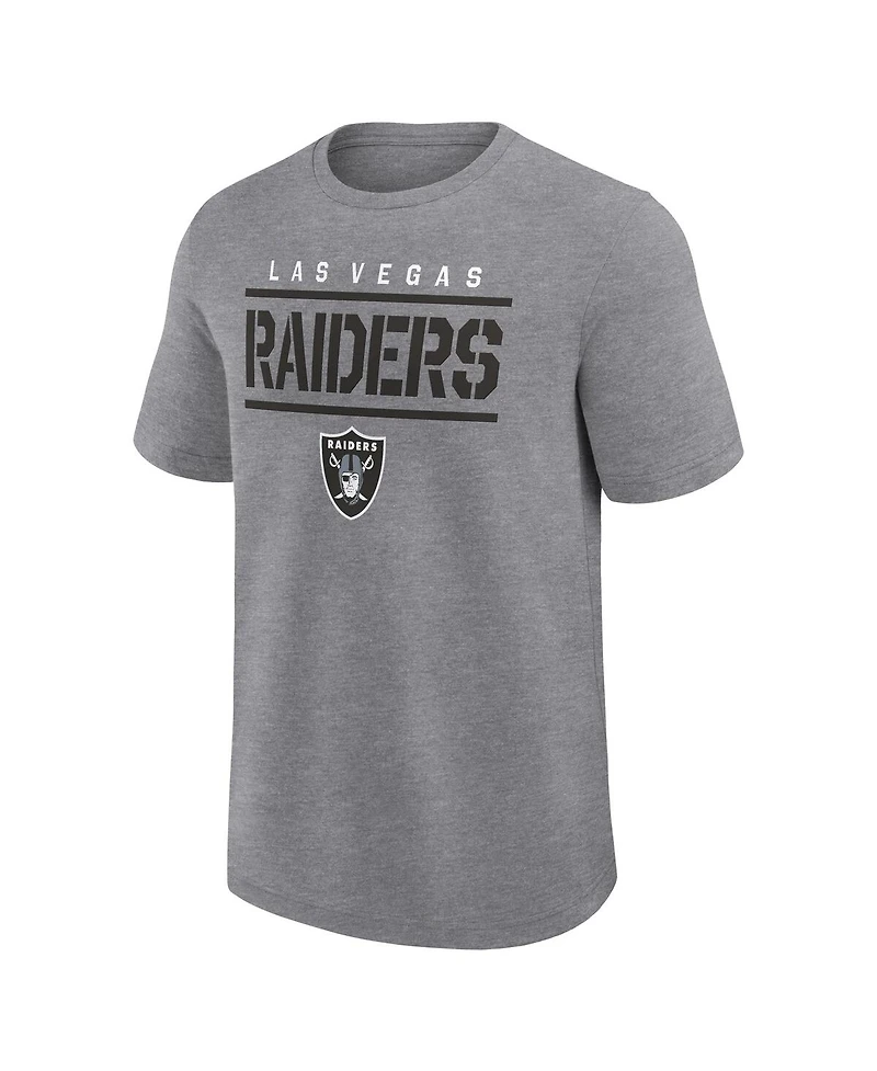 Fanatics Men's Heather Gray Las Vegas Raiders Big Tall Top Notch T-Shirt