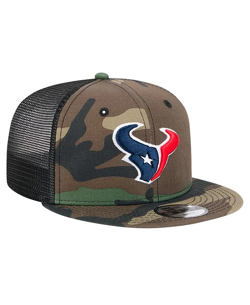 New Era Big Boys and Girls Camo Houston Texans Main Trucker 9FIFTY Snapback Hat