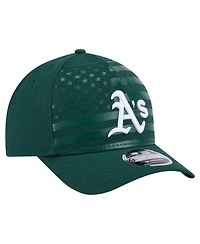 New Era Men's Green Athletics American Flag 9FORTY M-Crown A-Frame Adjustable Hat