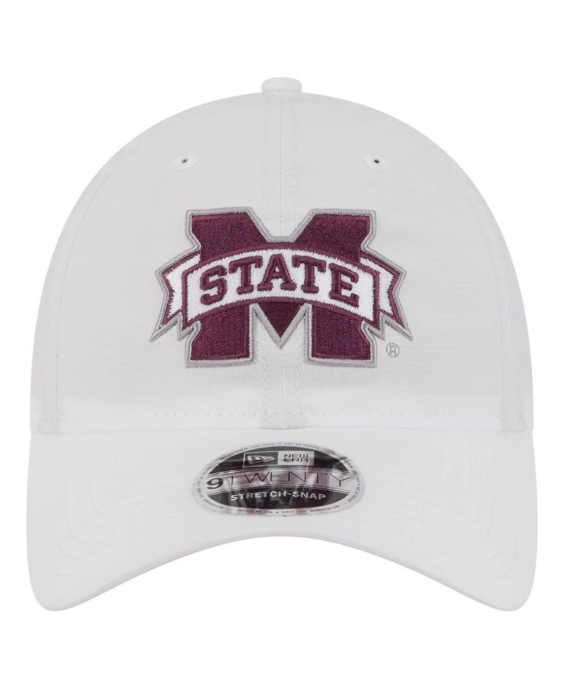 New Era Men's White Mississippi State Bulldogs Active Ripstop 9TWENTY Adjustable Hat