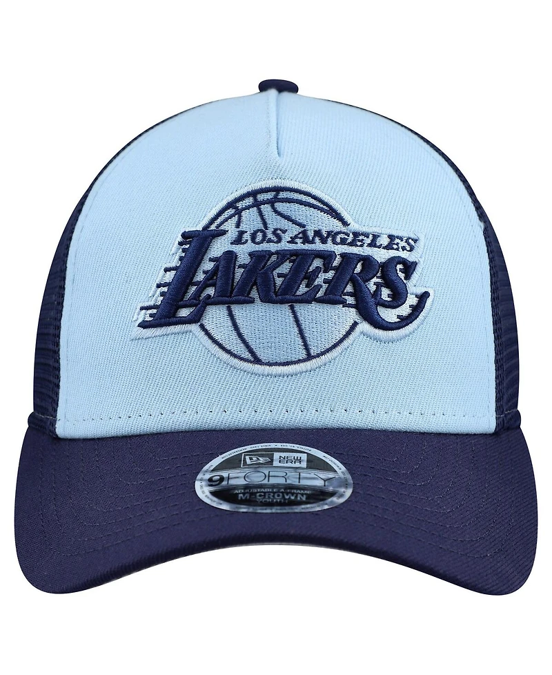 New Era Big Boys and Girls Light Blue Los Angeles Lakers Color Pack 9FORTY A-Frame Trucker Adjustable Hat