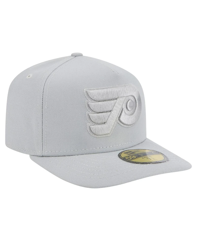 New Era Men's Gray Philadelphia Flyers Color Pack A-Frame 59FIFTY Fitted Hat