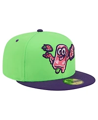New Era Men's Neon Green Beloit Sky Carp Copa de la Diversion 59FIFTY Fitted Hat