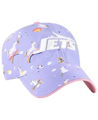 '47 Brand Girls Preschool Lavender New York Jets Unicorn Clean Up Adjustable Hat