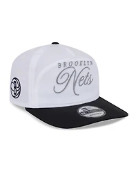New Era Men's White/Black Brooklyn Nets 2025 Nba Draft On-Stage Nylon 19TWENTY Adjustable Hat