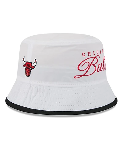 New Era Men's White/Black Chicago Bulls 2025 Nba Draft Nylon Bucket Hat