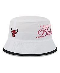 New Era Men's White/Black Chicago Bulls 2025 Nba Draft Nylon Bucket Hat