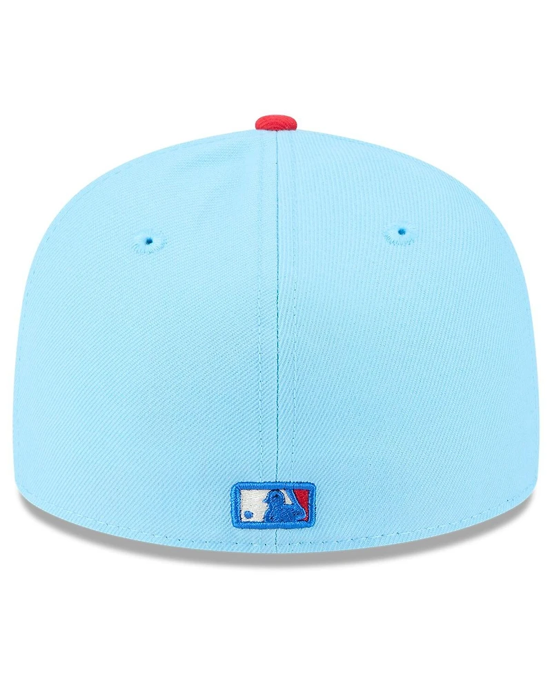 New Era Men's Light Blue/Red Miami Marlins 2025 Fourth of July Low Profile 59FIFTY Fitted Hat