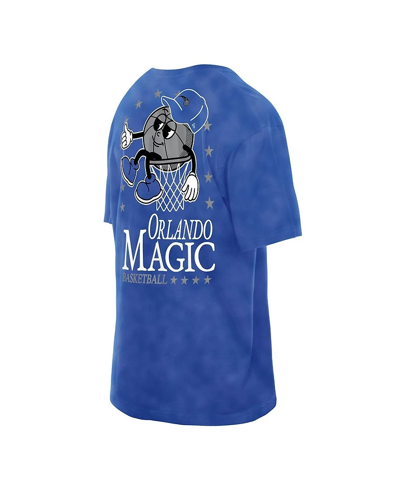 New Era Men's Blue Orlando Magic Old School Sport Enzyme Wash Oversized T-Shirt