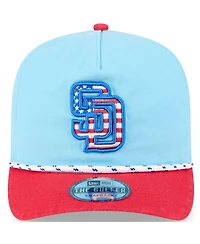New Era Men's Light Blue/Red San Diego Padres 2025 Fourth of July Golfer Snapback Hat