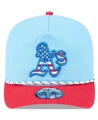 New Era Men's Light Blue/Red Athletics 2025 Fourth of July Golfer Snapback Hat