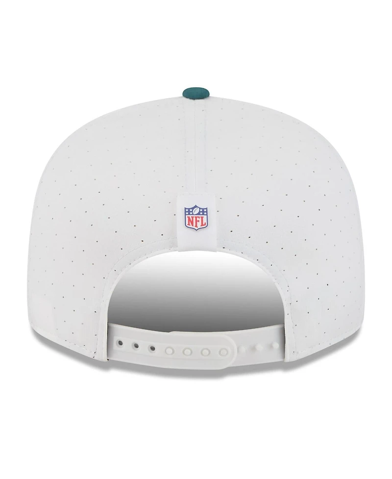 New Era Men's White/Midnight Green Philadelphia Eagles 2025 Nfl Training Camp Split Panel 9FIFTY Snapback Hat