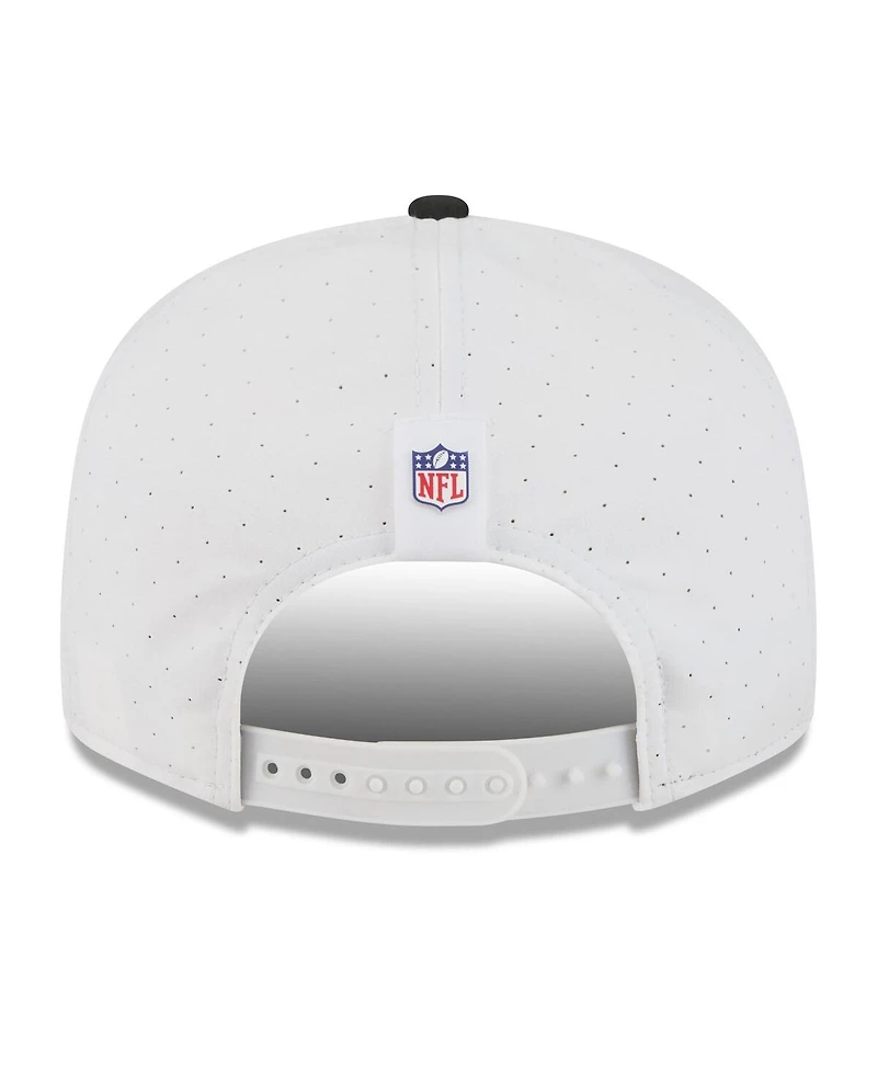 New Era Men's White/Black Las Vegas Raiders 2025 Nfl Training Camp Split Panel 9FIFTY Snapback Hat