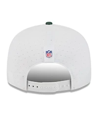 New Era Men's White/Green Bay Packers 2025 Nfl Training Camp Split Panel 9FIFTY Snapback Hat