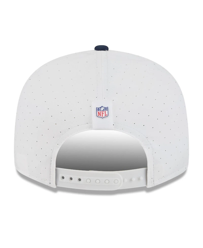New Era Men's White/Navy Denver Broncos 2025 Nfl Training Camp Split Panel 9FIFTY Snapback Hat