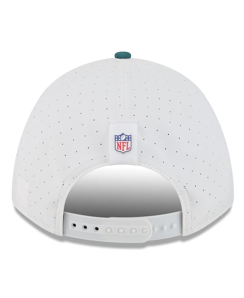 New Era Men's White/Midnight Green Philadelphia Eagles 2025 Nfl Training Camp A-Frame 9FORTY Adjustable Hat