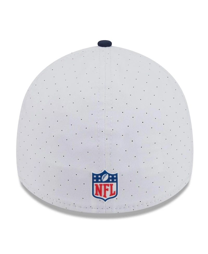 New Era Men's White/Navy Tennessee Titans 2025 Nfl Training Camp 39THIRTY Flex Hat