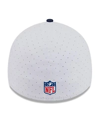 New Era Men's White/Navy Tennessee Titans 2025 Nfl Training Camp 39THIRTY Flex Hat