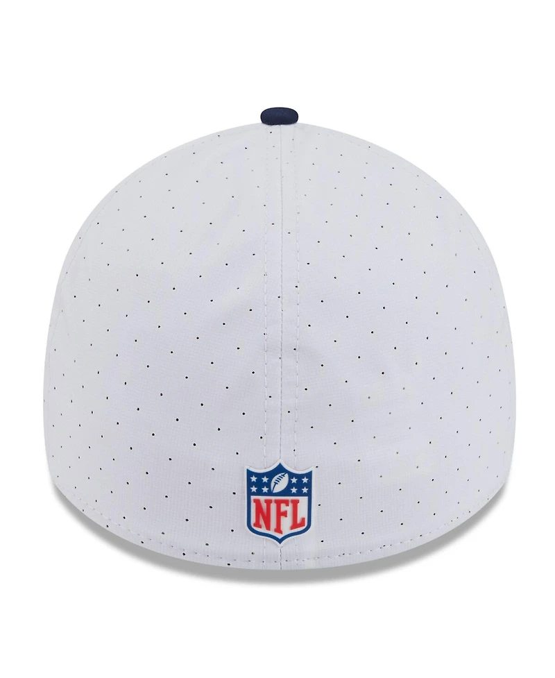 New Era Men's White/Navy England Patriots 2025 Nfl Training Camp 39THIRTY Flex Hat