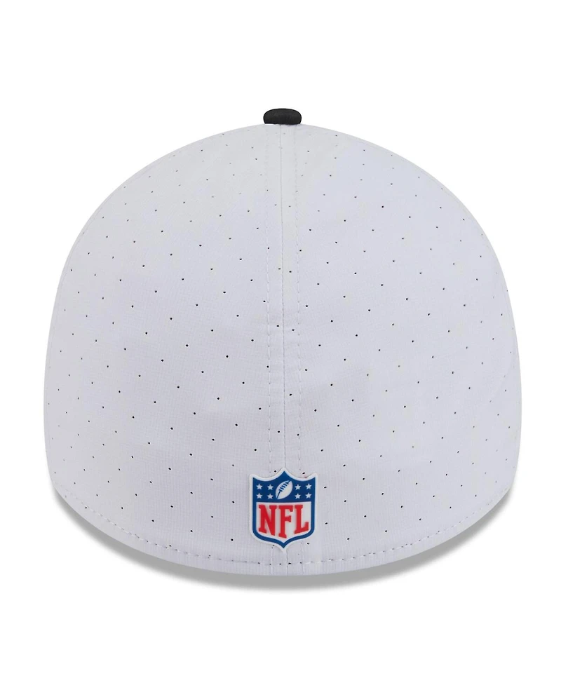 New Era Men's White/Black Las Vegas Raiders 2025 Nfl Training Camp 39THIRTY Flex Hat