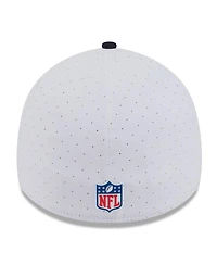 New Era Men's White/Navy Houston Texans 2025 Nfl Training Camp 39THIRTY Flex Hat