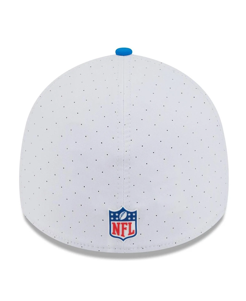 New Era Men's White/Blue Detroit Lions 2025 Nfl Training Camp Throwback Logo 39THIRTY Flex Hat