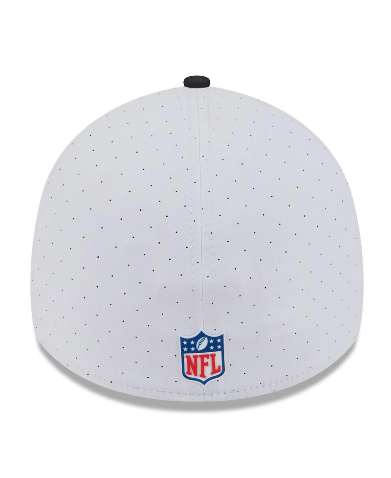 New Era Men's White/Black Cincinnati Bengals 2025 Nfl Training Camp 39THIRTY Flex Hat