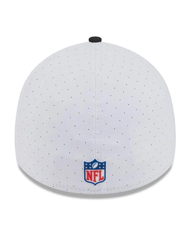 New Era Men's White/Black Baltimore Ravens 2025 Nfl Training Camp 39THIRTY Flex Hat