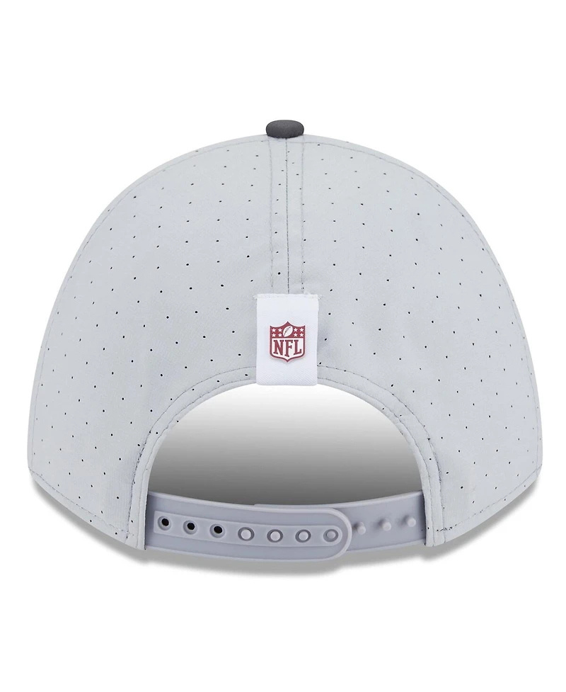 New Era Men's Gray/Graphite Washington Commanders 2025 Nfl Training Camp A-Frame 9FORTY Adjustable Hat