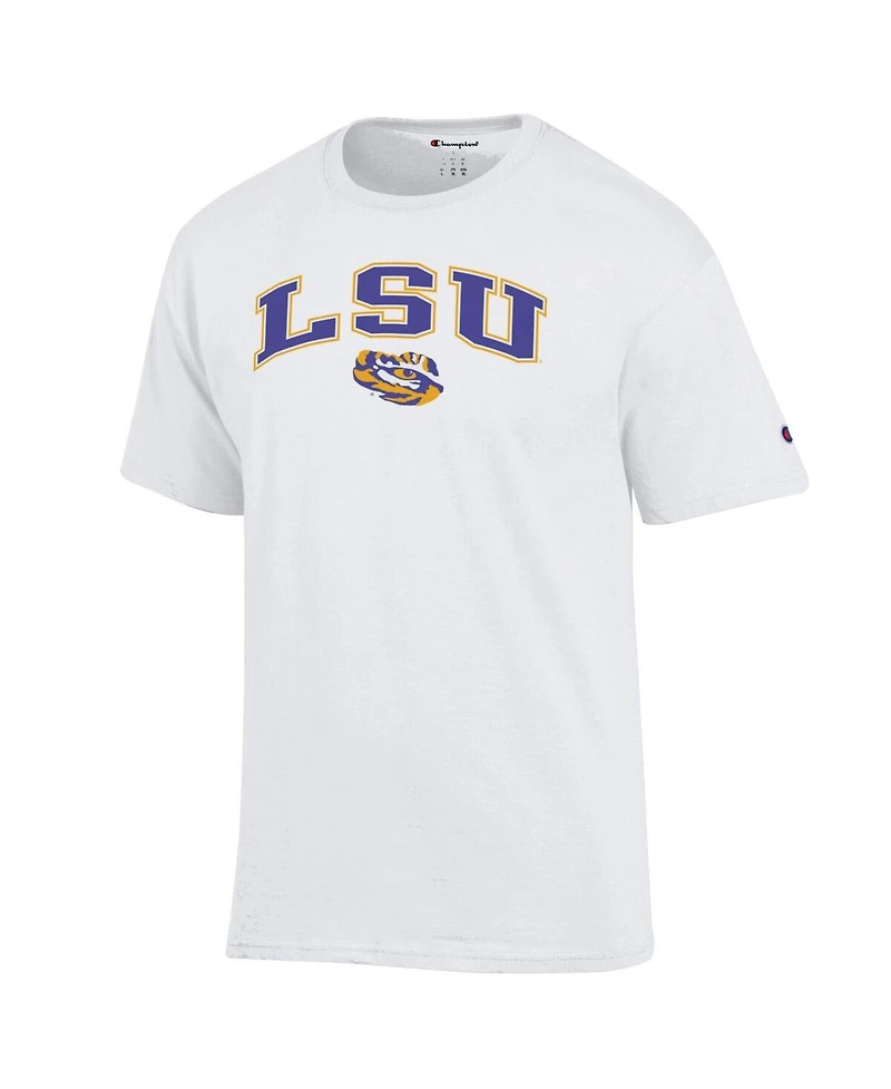 Champion Men's White Lsu Tigers Arch Over Logo T-Shirt