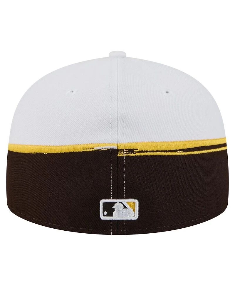 New Era Men's Brown/White San Diego Padres Paint Stroke 59FIFTY Fitted Hat