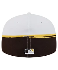 New Era Men's Brown/White San Diego Padres Paint Stroke 59FIFTY Fitted Hat