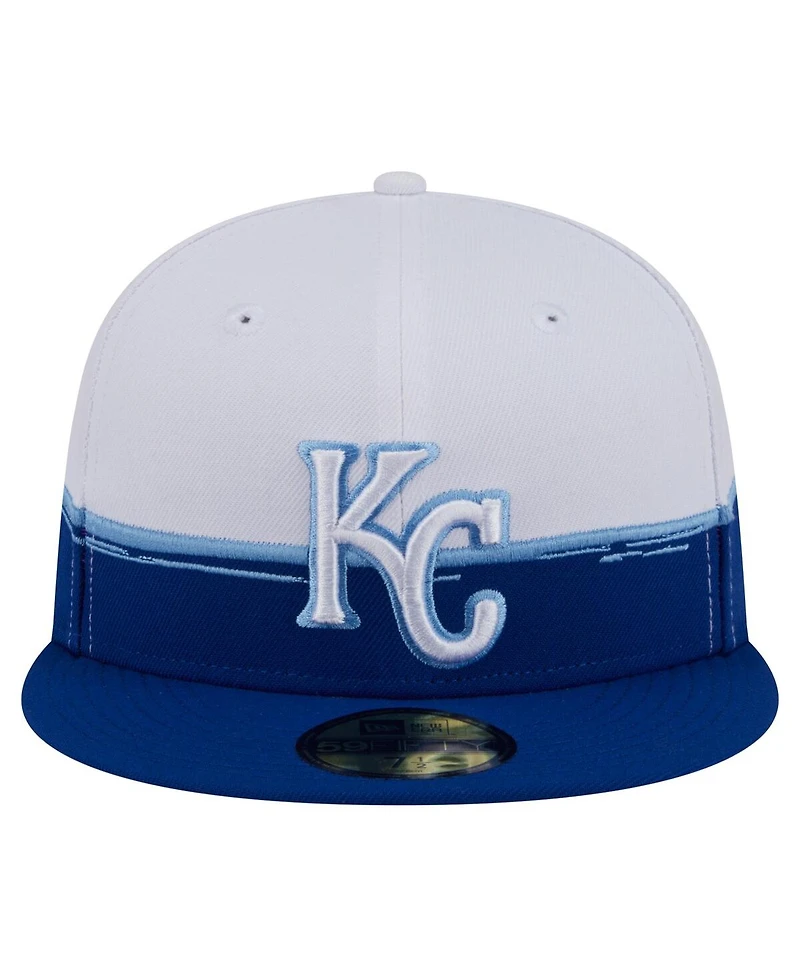 New Era Men's Royal/White Kansas City Royals Paint Stroke 59FIFTY Fitted Hat
