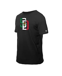 New Era Men's Black San Diego Padres Mexican Flag Logo T-Shirt