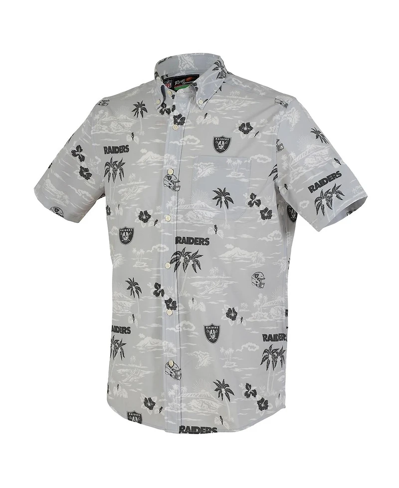 Reyn Spooner Men's Silver Las Vegas Raiders Kekai Performance Button-Down Shirt