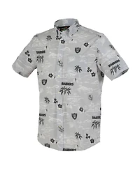 Reyn Spooner Men's Silver Las Vegas Raiders Kekai Performance Button-Down Shirt