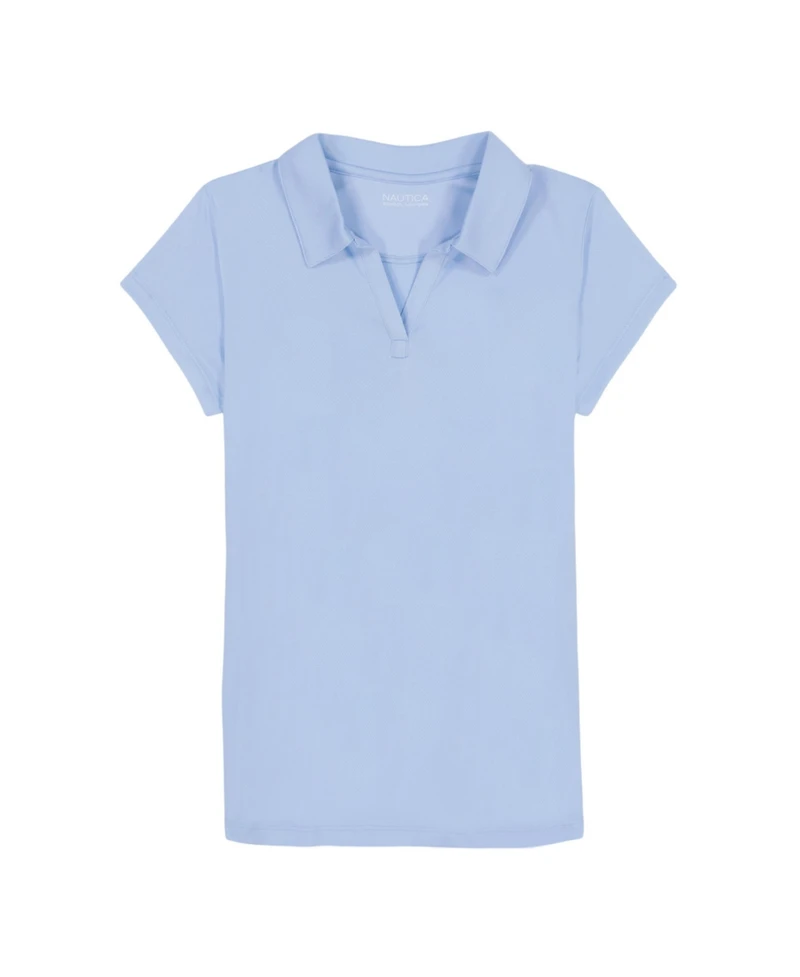 Nautica Big Girls Uniform Short Sleeve Performance Knit Polo Top