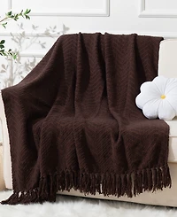 Battilo Herringbone Chenille Knit Throw, 50" x 60"