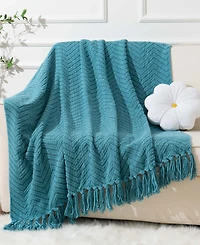 Battilo Herringbone Chenille Knit Throw, 50" x 60"