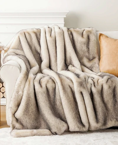 Battilo Luxury Tipped Faux Fur Throw, 60"x 80"